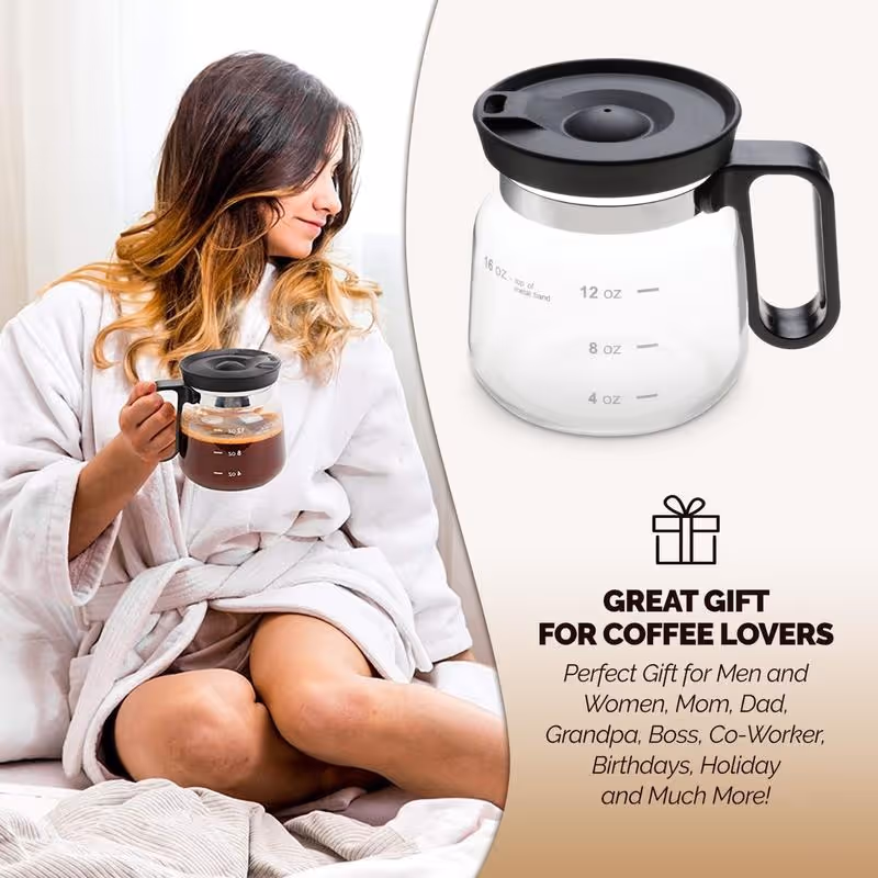 16 Oz Glass Coffee Mug &ndash; Coffee Pot Style &ndash; featured product from the Hot collection